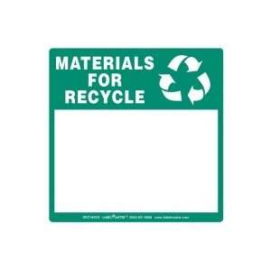  Materials for Recycle Label, Blank, No Ruled Lines, Stock 