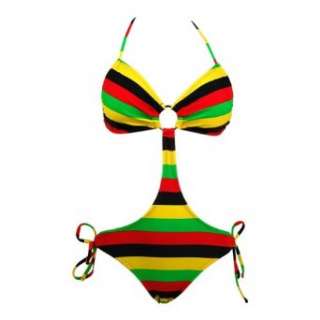  Monokini Swimsuit Jamaican Flag Bandeau Clothing