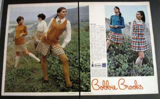   Brooks Plaid Fashion Models on Hillside Colleen Corby 60s Ad  