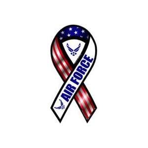  2 in 1 Red, White, and Blue Air Force 8 Ribbon Car Magnet 