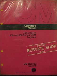 John Deere 6404 6466 6531 6619 Engine Operator Manual  
