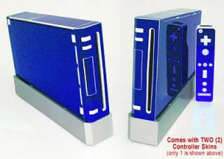 BLUE CHROME SKIN for Nintendo Wii system mod remote kit  