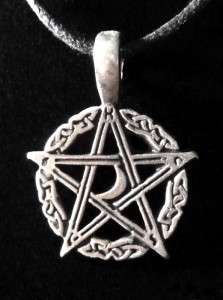 Celtic Knot Pentacle Moon Wiccan Pentagram Pendant Pagan Amulet 