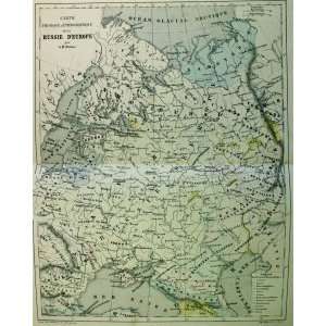  Dufour map of European Russia   ethnographic (1854 