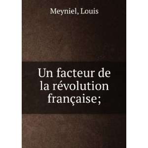    Un facteur de la rÃ©volution franÃ§aise; Louis Meyniel Books