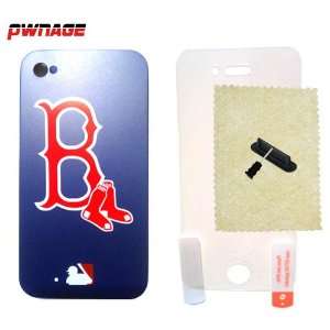   Red Sox iPhone 4 & 4s Case (Blue) (5 Items) (Pwnage) 