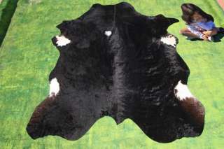 New Cowhide Rug Cowskin Cow Hide Skin Leather Bull Carpet Animal Throw 