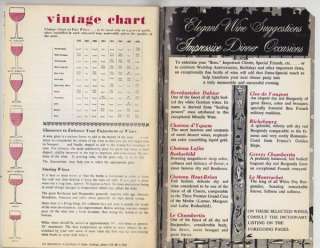 rare 1967 CATALOG DICTIONARY IMPORTED WINES w/ Recipes  