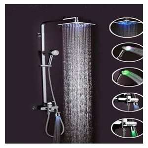 Faucetland 024002066 Wall Mount Rain Shower Faucet?build in LED Lights 