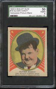 1930s Shelby Gum #19 Oliver Hardy SGC 50 VG/EX  