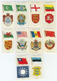 Vintage 1936 Flags Cards EGYPT CHINA LITHUANIA BRAZIL ESTONIA WALES 