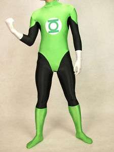 lycra zentai superhero costume green lantern S XXL  