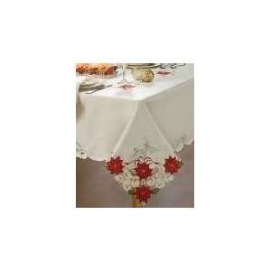  Sam Hedaya Table Linens, Merry Poinsettia 60 x 120 