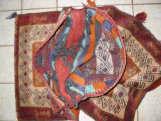Antique Persian Khorjin Complete Saddle Bag Rug B 7999  