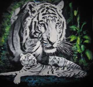 New Big Cats White Jungle Tiger Fleece Blanket Gift NWT  