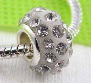 10 x Silver Core Clear Swarovski Crystal Beads Fit European Charm 