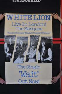 HUGE vintage WHITE LION 40x60 Live in London 1987 Tour Poster 