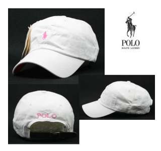 Polo Cap Casual Golf Tennis Sports Baseball Hat White with Pink Small 
