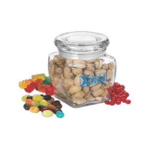   Footed glass jar, 10 oz. with gourmet jelly bean fill. Kosher product