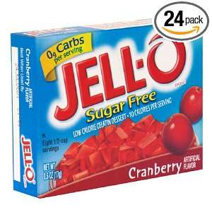   Sugar Free Gelatin Dessert, Cranberry, 0.6 Ounce Boxes (Pack of 24