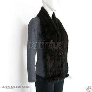 Knitted Mink Fur Scarf/Cape/Shawl/Stole/Wrap/Boa/Muffle  