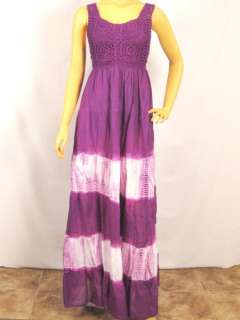 Boho Gypsy Summer Tie Dye Crochet Long Dress S M L 8751  