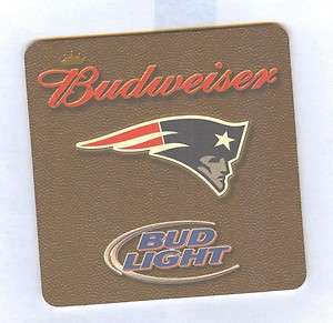 INCH BUD NEW ENGLAND PATRIOTS COASTER w/ schedule  