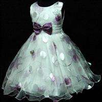   Wedding Party Bridesmaid Flowers Girls Pageant Dress SZ 7 8T  