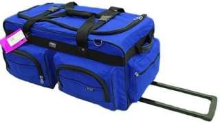 30/32 Royal Blue Rolling Wheeled Travel Duffel Bag  