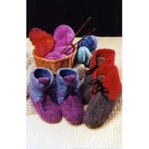  Felt Boot Slippers Knitting Pattern (AC 13) Fiber Trends 