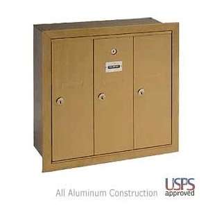   CLUSTER MAILBOX BRASS FINISH RECESSED MOUNTED USPS