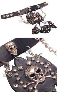 Gothic Leather Pirate Skull Bracelet Claw Punk Vampire NEW A2904 