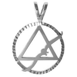Alcoholics Anonymous AA Recovery Symbol Pendant #22 4, 15/16 Wide and 