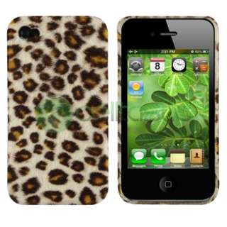 FUR LEOPARD ANIMAL PRINT CASE COVER FOR iPHONE 4 4G 4TH  