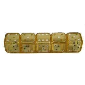    Set of 5 Transparent Yellow Double Dice   19mm Toys & Games