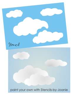 STENCIL Cloud shapes Sky Heaven Believe Primitive Signs  