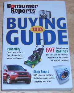 Consumer Reports Buying Guide; 2003  