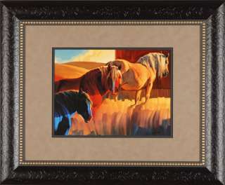 Primary Colors Nancy Glazier 2.5 wide Framed Print Horses Pic  