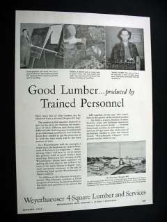 Weyerhaeuser Lumber Coos Bay Oregon Mill 1953 print Ad  