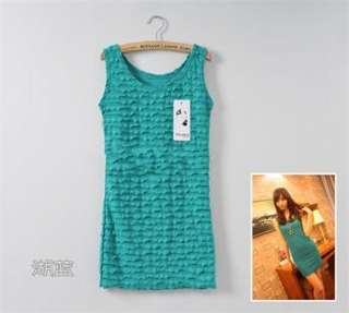 Fashion New Womens Sweet Candy Color Pleated Skirt Vest Dress #5023 
