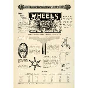 1912 Ad Peru Steel Wheels Spokes Axles Hub Farm Wagon Luthy & Company 