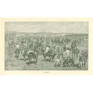   1886 Autumn in England Fox Hunting Hounds illustrated 