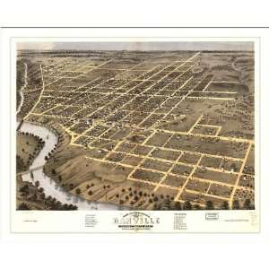 Historic Danville, Illinois, c. 1869 (M) Panoramic Map Poster Print 