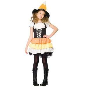Lets Party By Leg Avenue Kandy Korn Witch Child Costume / White/Orange 