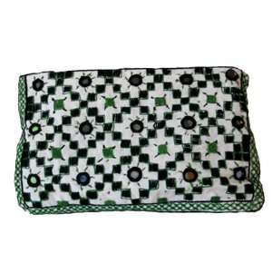 Barmer Embroidered Cosmetic Bag   Black & White Beauty