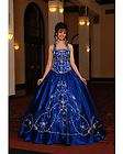 Quinceanera blue Embroidery/Prom ball dress Size Custom made  
