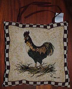   ~Seat Cushion~Red Country French Rooster~Chicken~Farm~Hen~NEW  