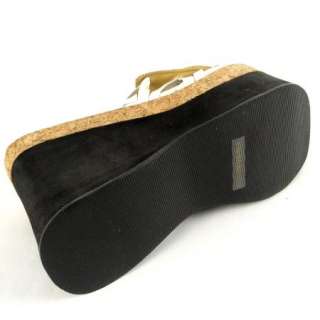 Platform Wedge Sandals Cork White Size 4 10 / open toe Generation Y 