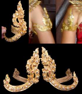 ARMBAND Thai Dancer Upper Arm Gilt Gold Costume JEWELRY  