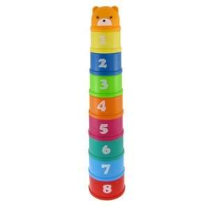 Kids Children Arabic Numbers Letters Print Colorful Stacking Cups 